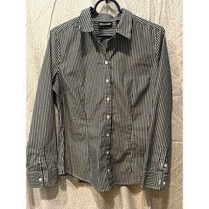 7th Avenue Design Studio NY&Co Men's M Regular Striped Dress Shirt LS